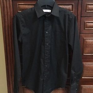 IZOD boys black button up long sleeve